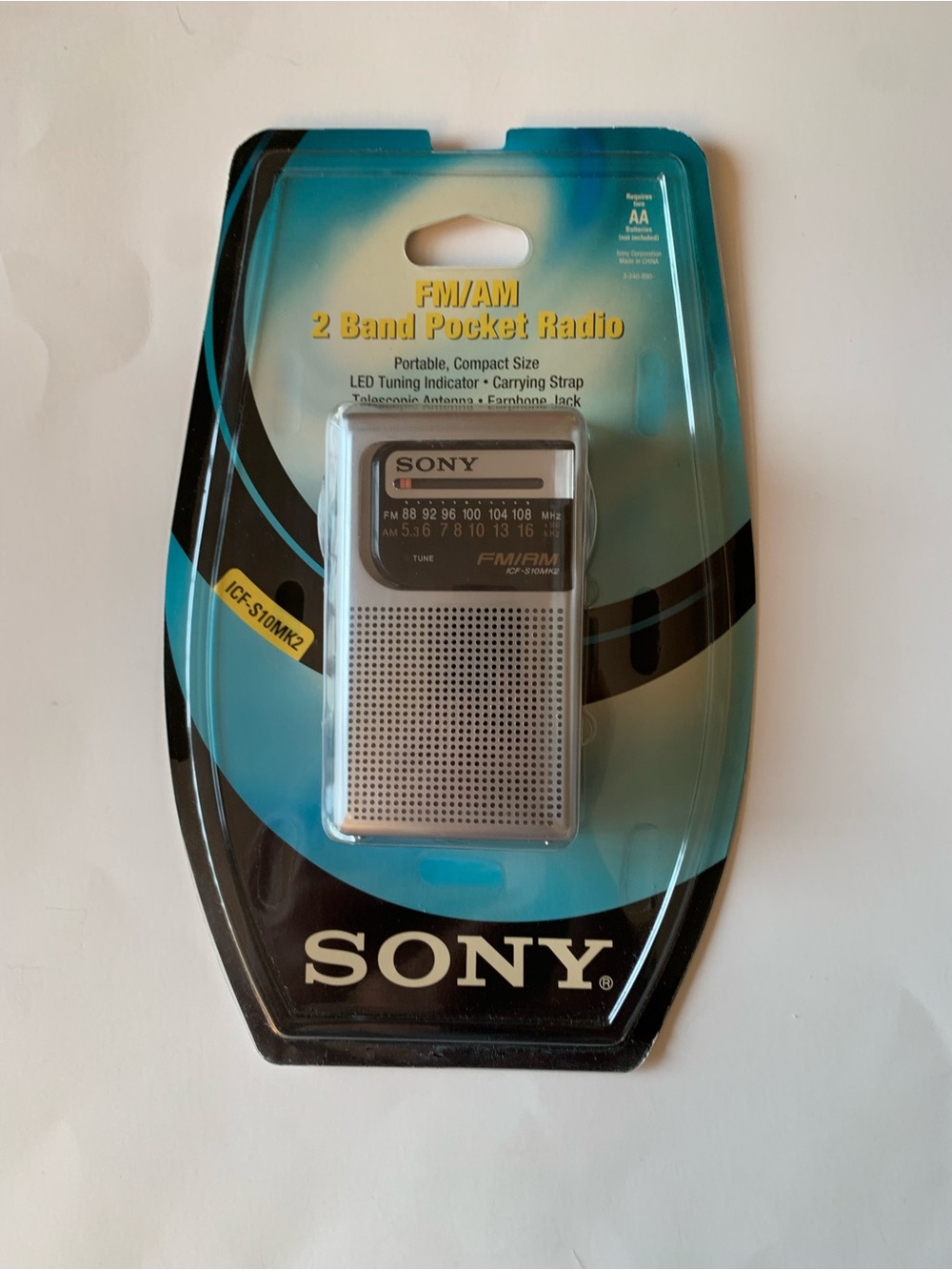 VINTAGE Sony ICF-S10MK2 Pocket Radio - FACTORY SEALED New Old Stock Silver